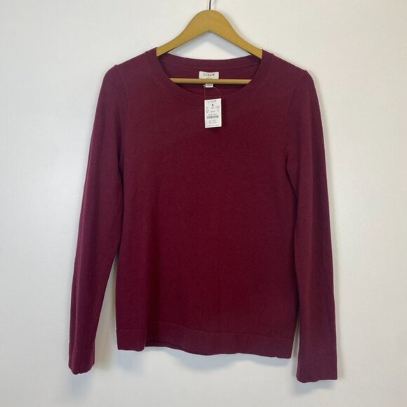 NWT J. Crew Wool Blend Burgundy Teddie Sweater - Picture 3 of 12